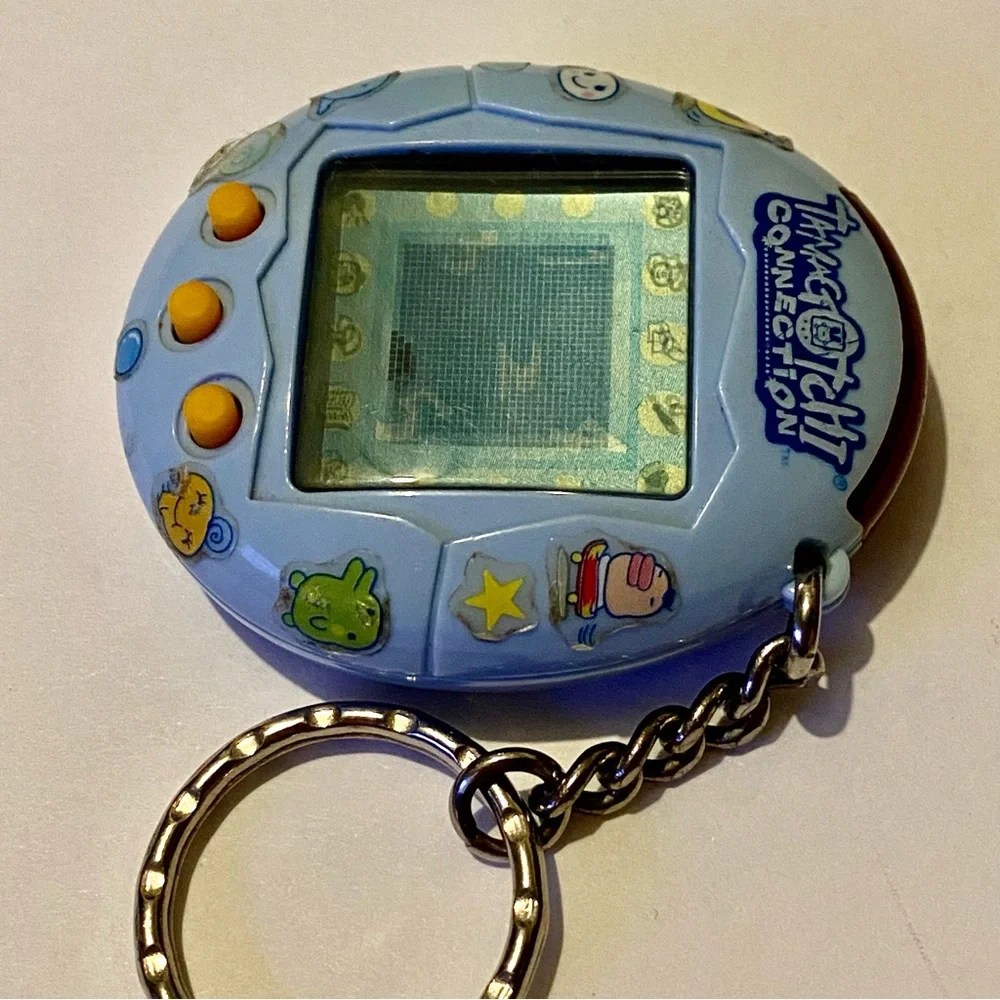 Tamagotchi Connection V1 2004 Flat Pastel Baby Blue W/ Original Stickers